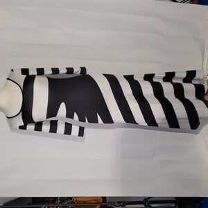 Art deco maxi dress bodycon black white size large